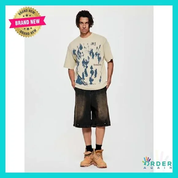 Oversized Graphic Tee Y2K Vintage Graffiti Tie Dye Streetwear Summer Tops - Picture 6 of 8